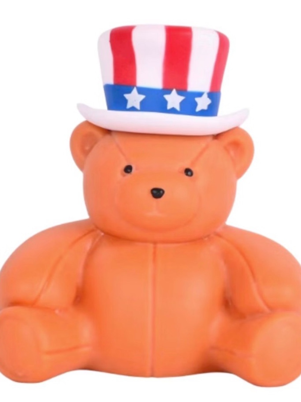 NWT Squishy Patriotic Bear Toy with Stars & Stripes Hat